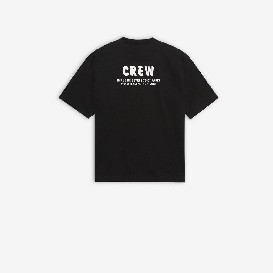 Balenciaga Crew Logo Tee Black  White  END Global