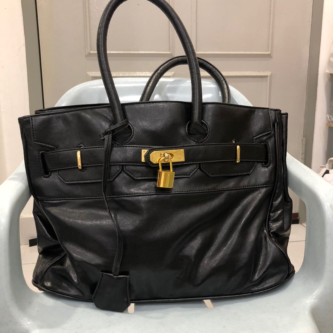 BLACK HERMES BIRKIN INSPIRED BAG Women s Fashion Bags Wallets