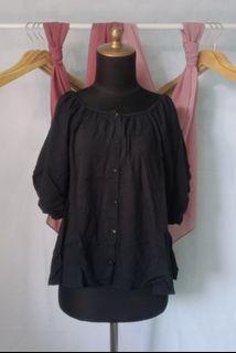 Black Sabrina Top
