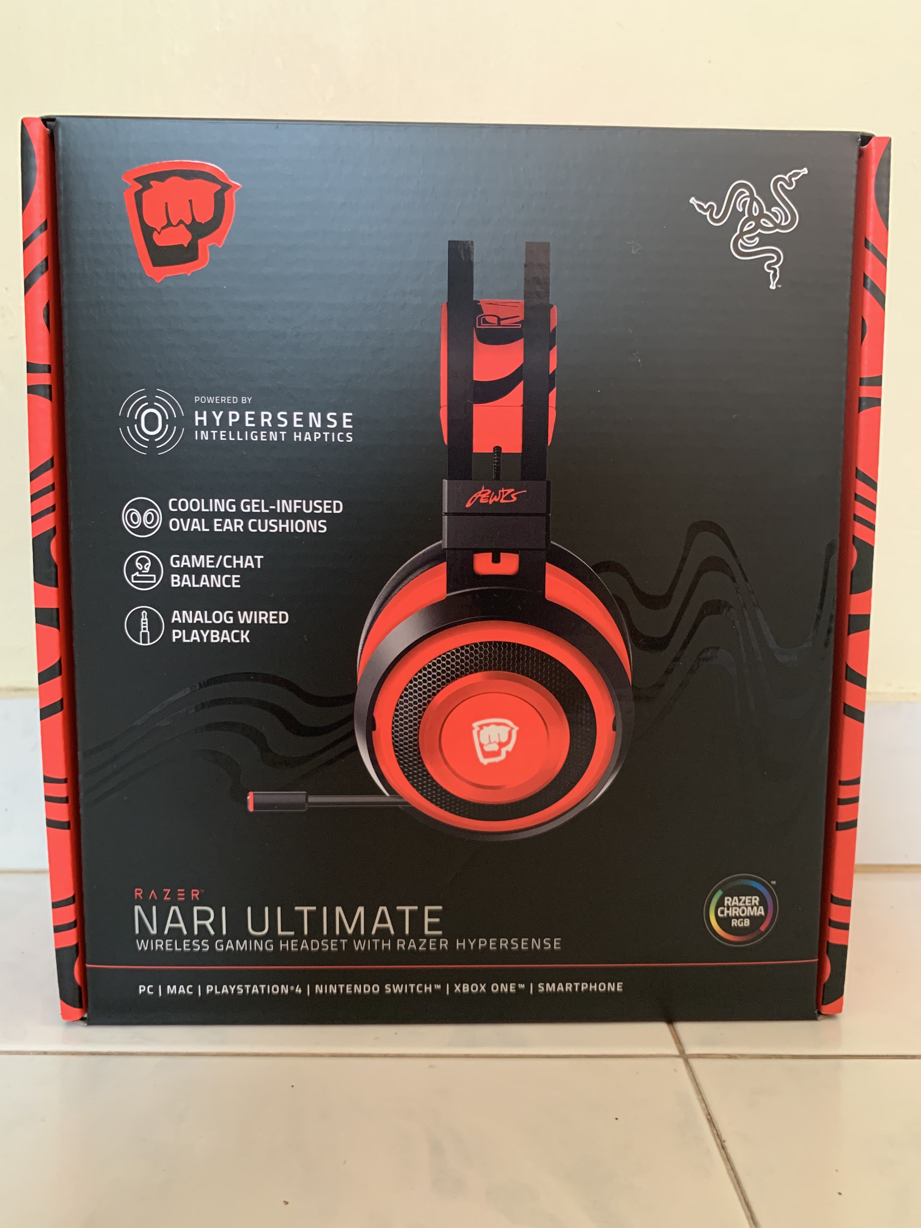 Bn Razer Nari Ultimate Wireless 7 1 Surround Sound Gaming Headset Pewdiepie Limited Edition Audio Headphones Headsets On Carousell