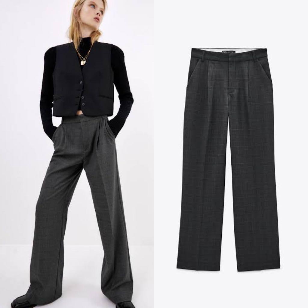 Zara Woman Black Wide Leg High Waist Pants Trousers, Women's Fashion,  Bottoms, Other Bottoms on Carousell