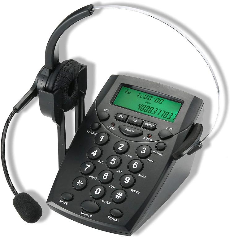 corded phone and headset