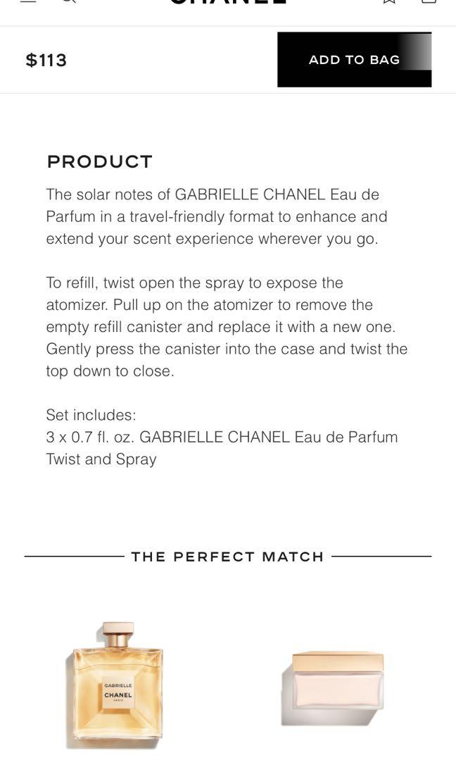 CHANEL GABRIELLE EDP TWIST & SPRAY, Beauty & Personal Care