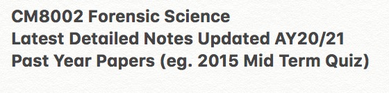 CM8002 Forensic Science Notes and Past Year Papers, Hobbies & Toys ...
