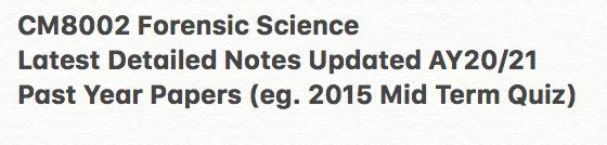 CM8002 Forensic Science Notes and Past Year Papers, Hobbies & Toys ...