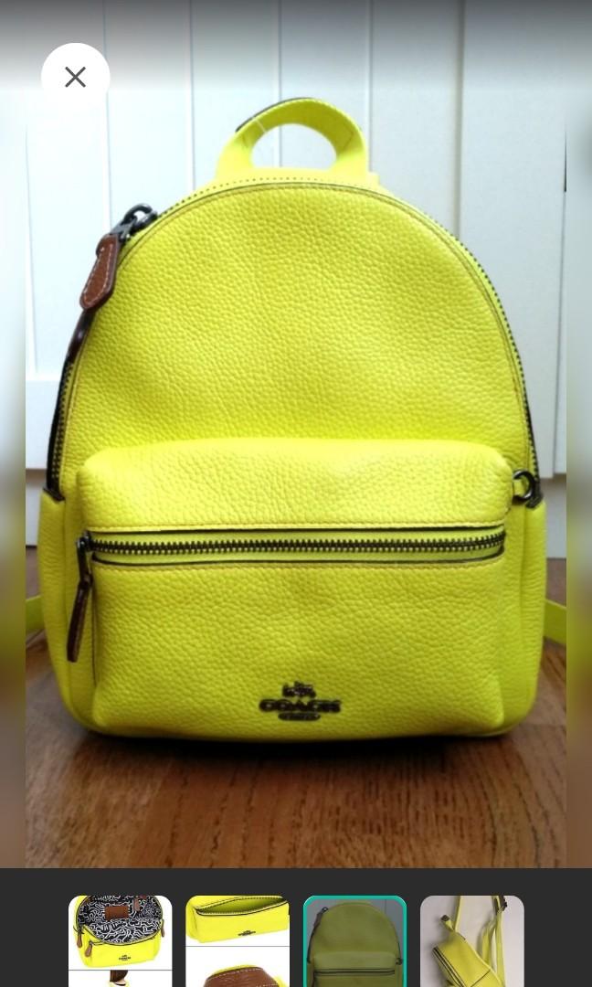 Coach Keith Haring F11774 Neon Lime Green Mini Backpack, Luxury, Bags &  Wallets On Carousell