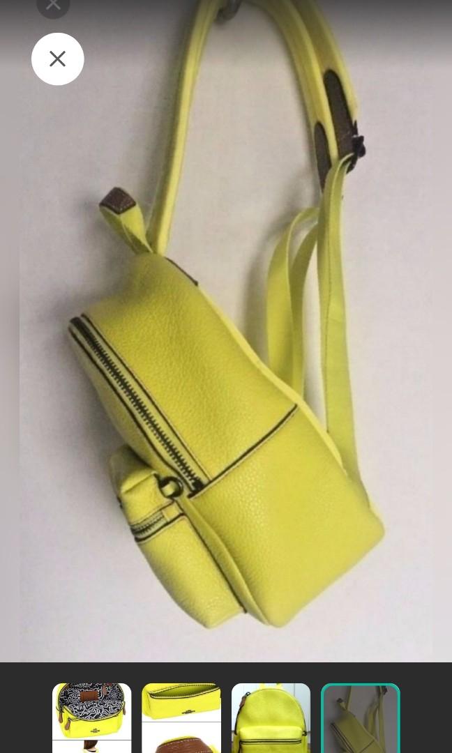 Lime green top mini backpack