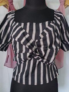 crop top stripe ala korea