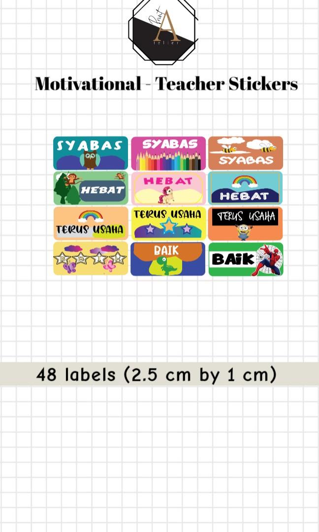 Customised Malay English Motivational Stickers Thank You Labels Hobbies Toys Stationery Craft Art Prints On Carousell