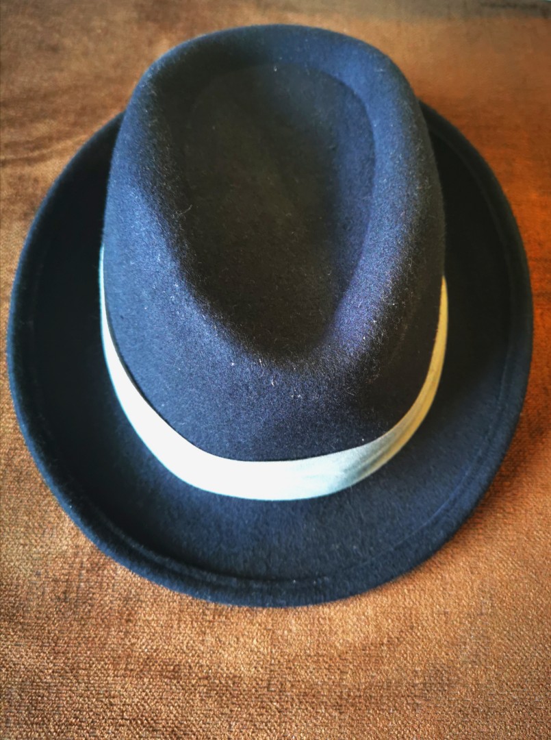 Dark Blue Fedora Hat, Men's Fashion 