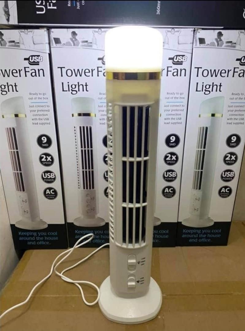 Desktop USB Tower Fan with Light 