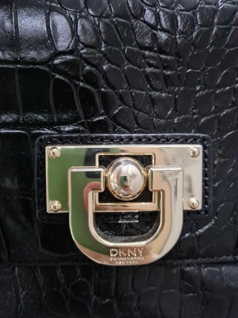 Dkny crocodile shop effect leather bag