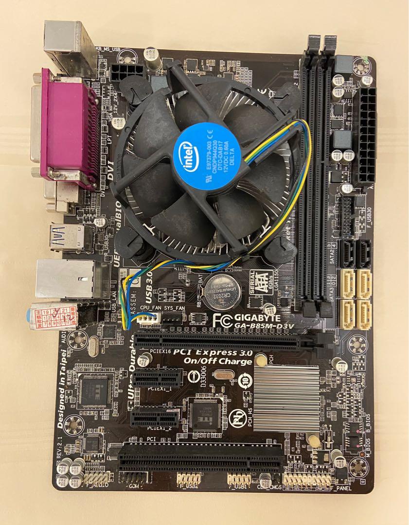 Gigabyte Ga B85m D3h Lga1150 Motherboard Intel I5 4670 3 4 Ghz Cpu Combo Computers Tech Parts Accessories Computer Parts On Carousell
