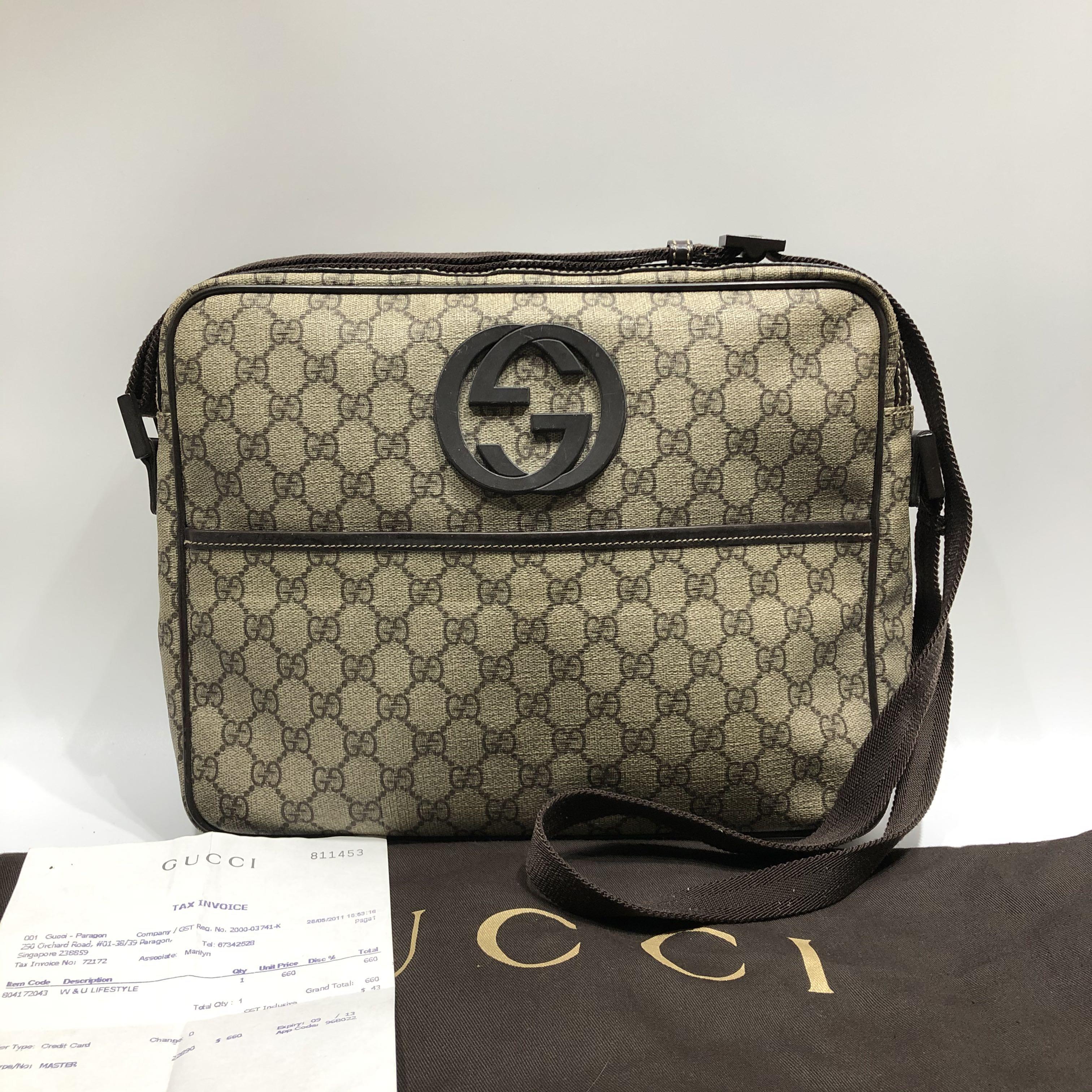 Gucci GG Canvas Sling Bag, Luxury, Bags & Wallets on Carousell