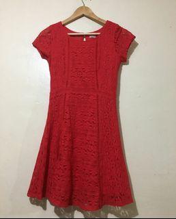 Hollister Red Lace Dress