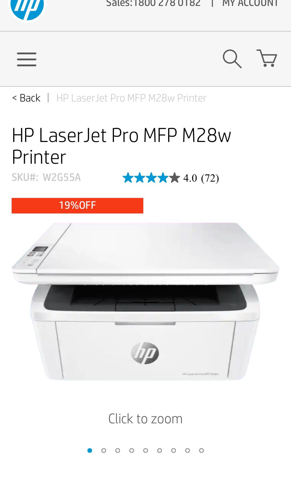 HP LaserJet Pro M28w All-in-One Wireless Laser Printer (W2G55A) 