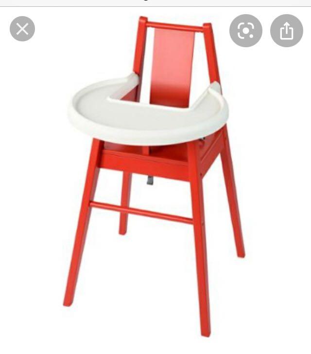 Ikea wood high chair, Furniture & Home Living, Furniture, Chairs on