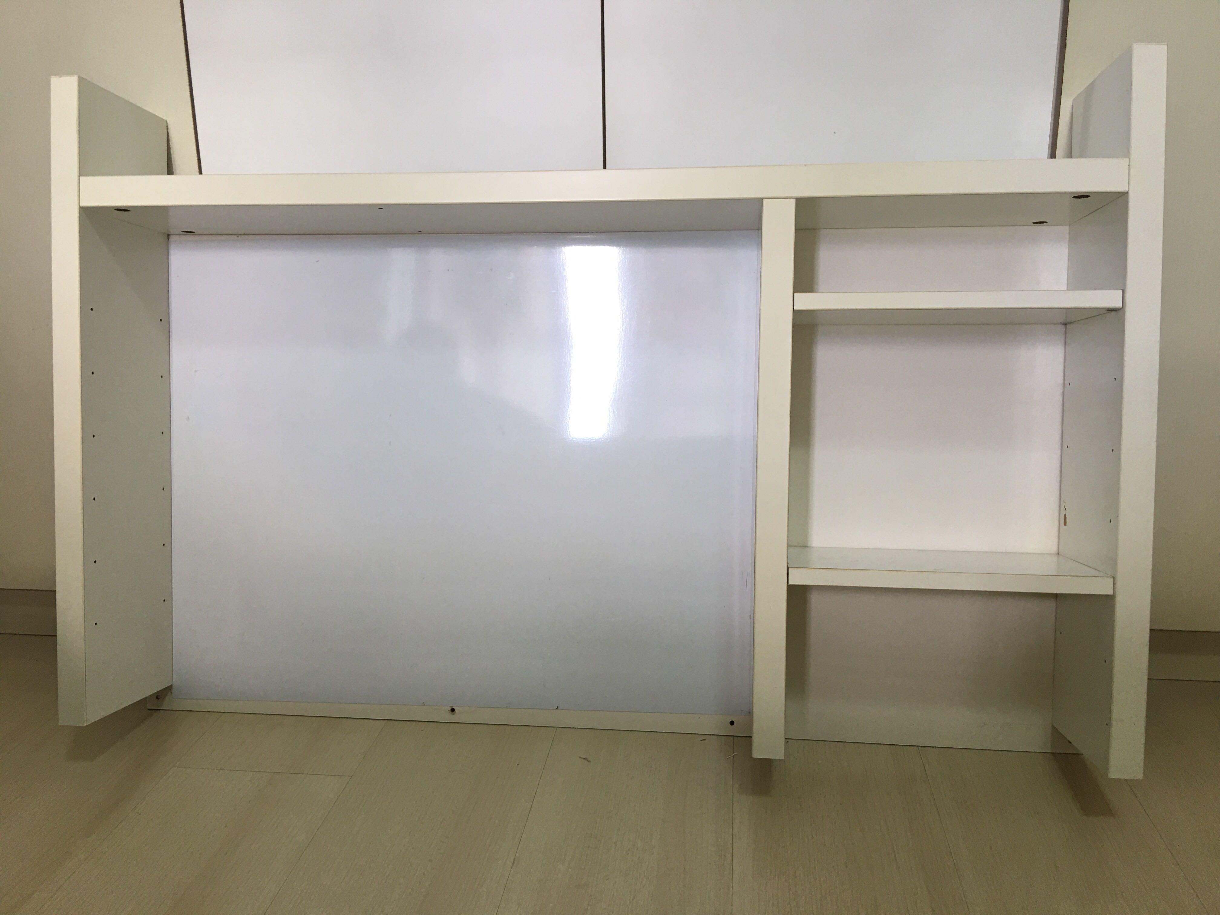 IKEA Study table top shelving with whiteboard., Furniture