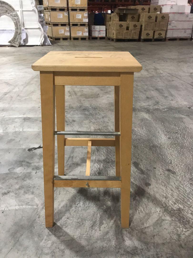 Ikea Wood Bar Stool, Furniture & Home Living, Furniture, Chairs on
