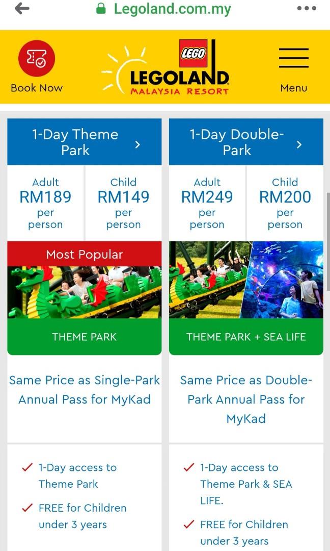Legoland ticket outlet price 2020