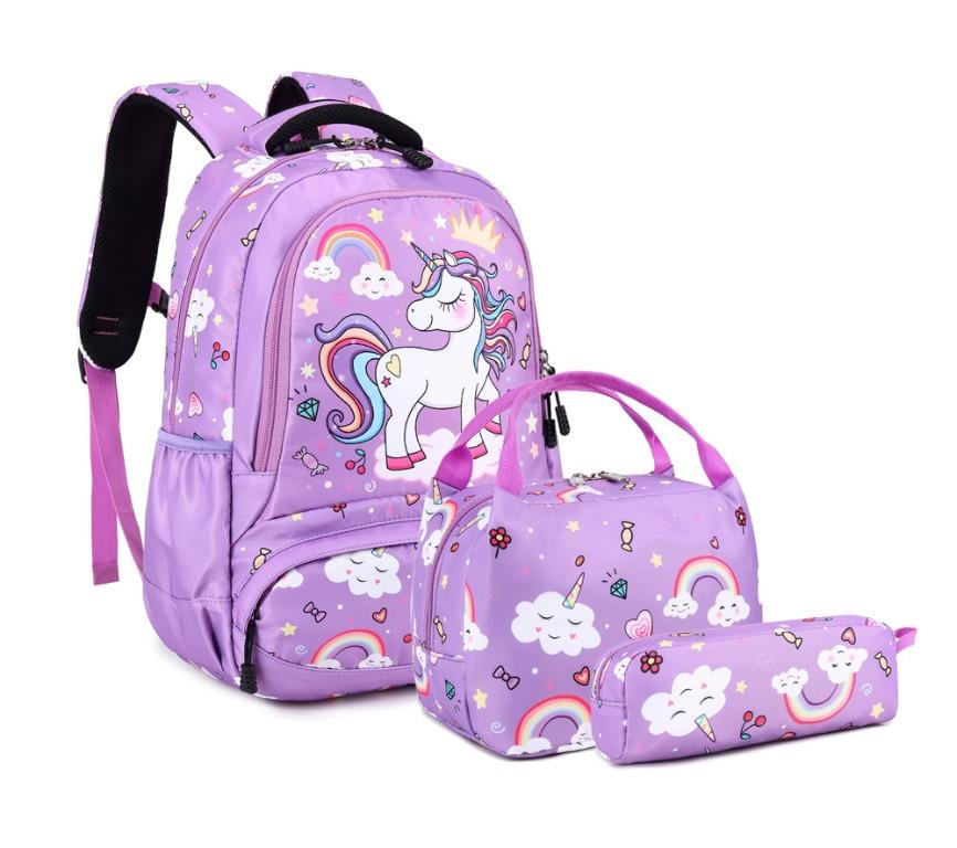 Lilac Unicorn School Bag Set 3 in 1 Babies Kids Going Out