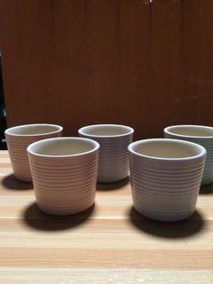 Lot of 5 pastel ceramic pots