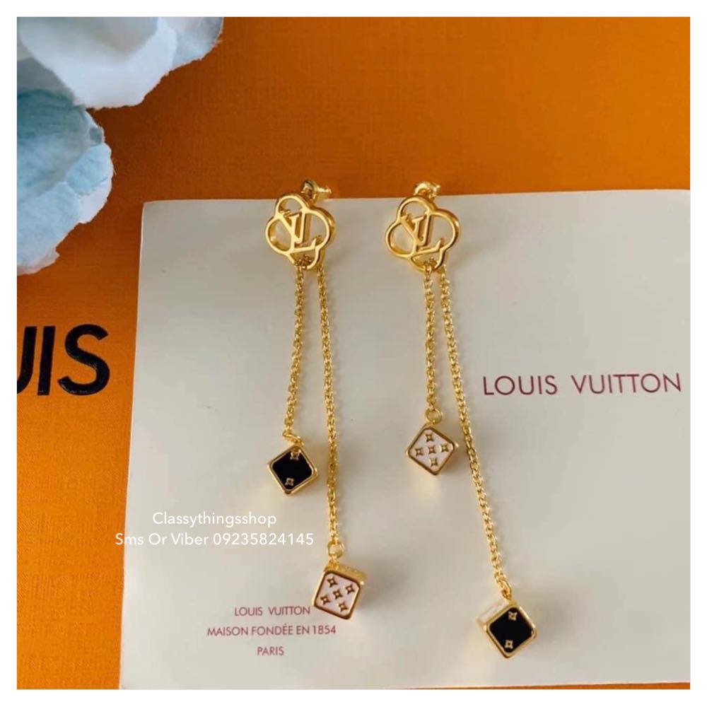 Louis Vuitton, Jewelry, Louis Vuitton Gamble Dice Gold Drop Earring