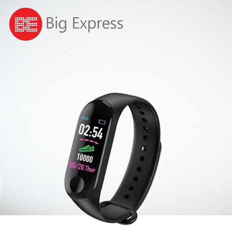 M4 Smart Sport Watch Band Jam pintar Bluetooth Wristband Monitor Fitness Tracker Blood Waterproof Big Express