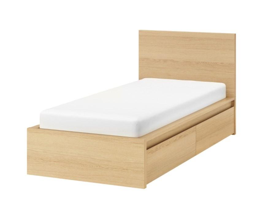 MALM single bed with HAFSLO mattress, Furniture & Home Living