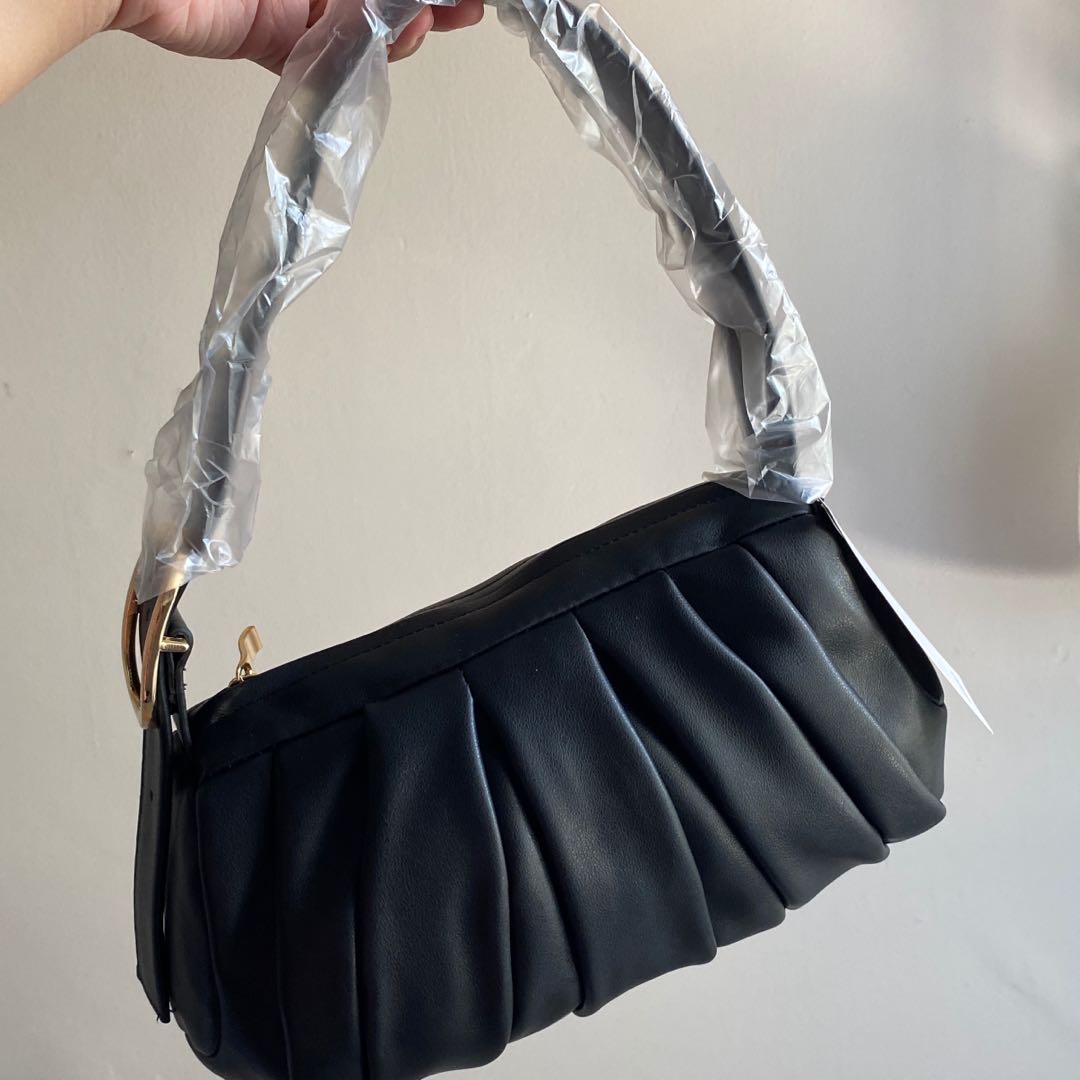 Mango black baguette bag sales