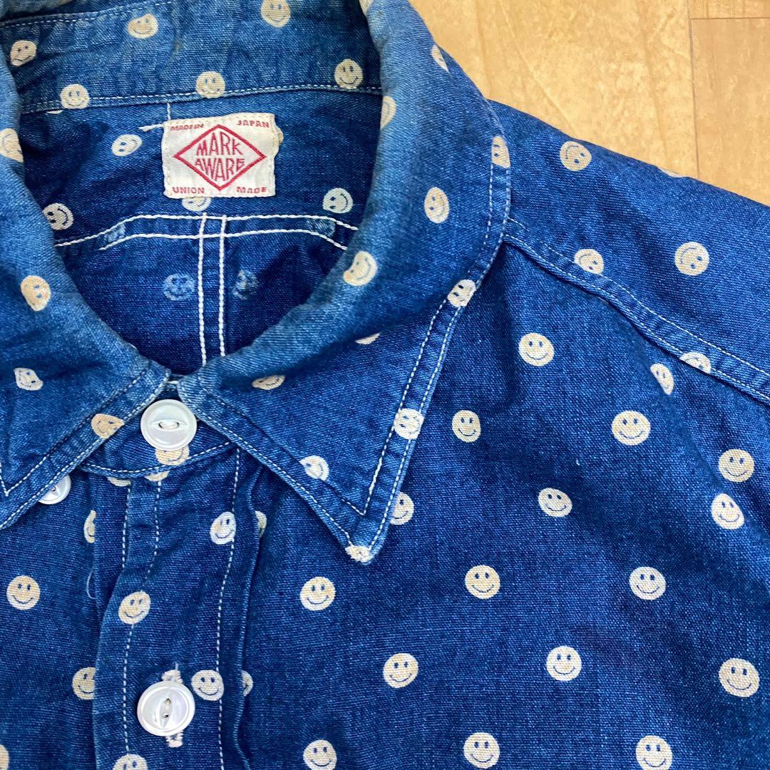 Markaware smile dot indigo work shirt / kapital, 男裝, 外套及戶外