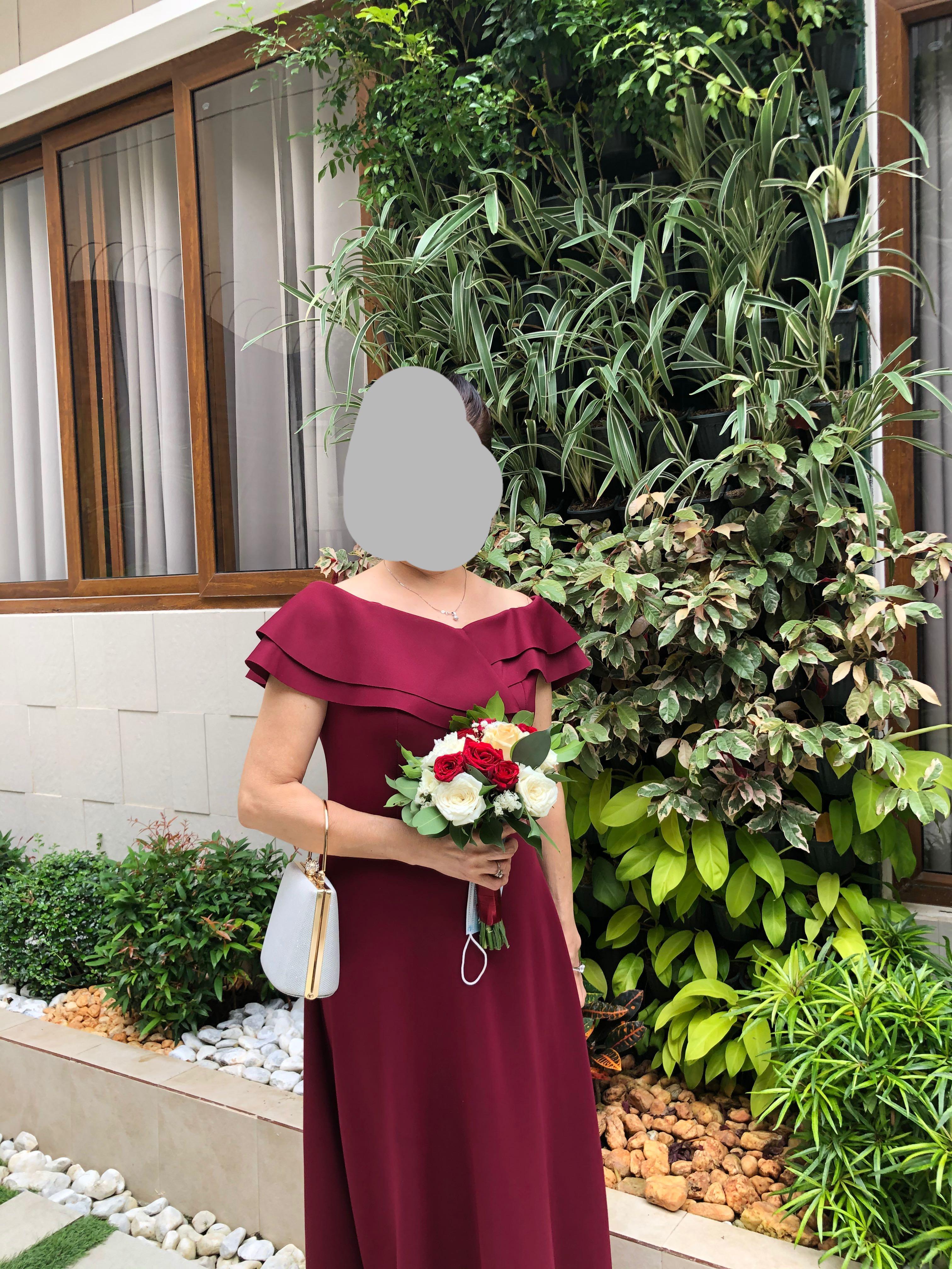 maroon formal gown