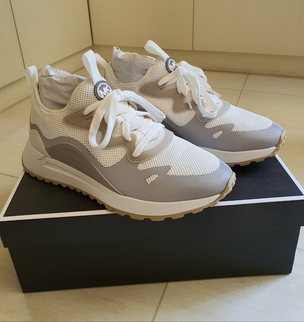 nolan mesh and rubberized leather trainer