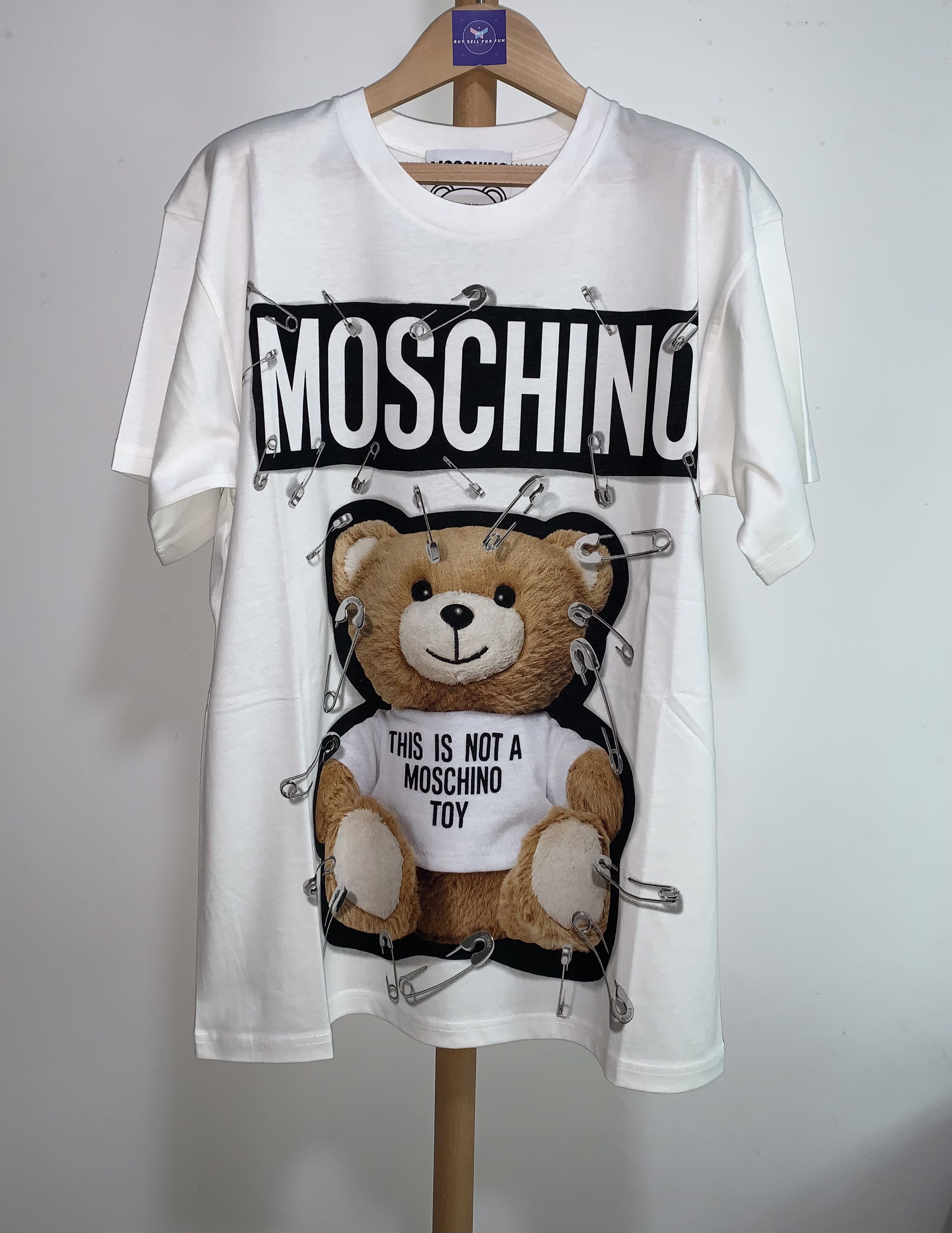 Moschino Safety Pin Teddy T-shirt White