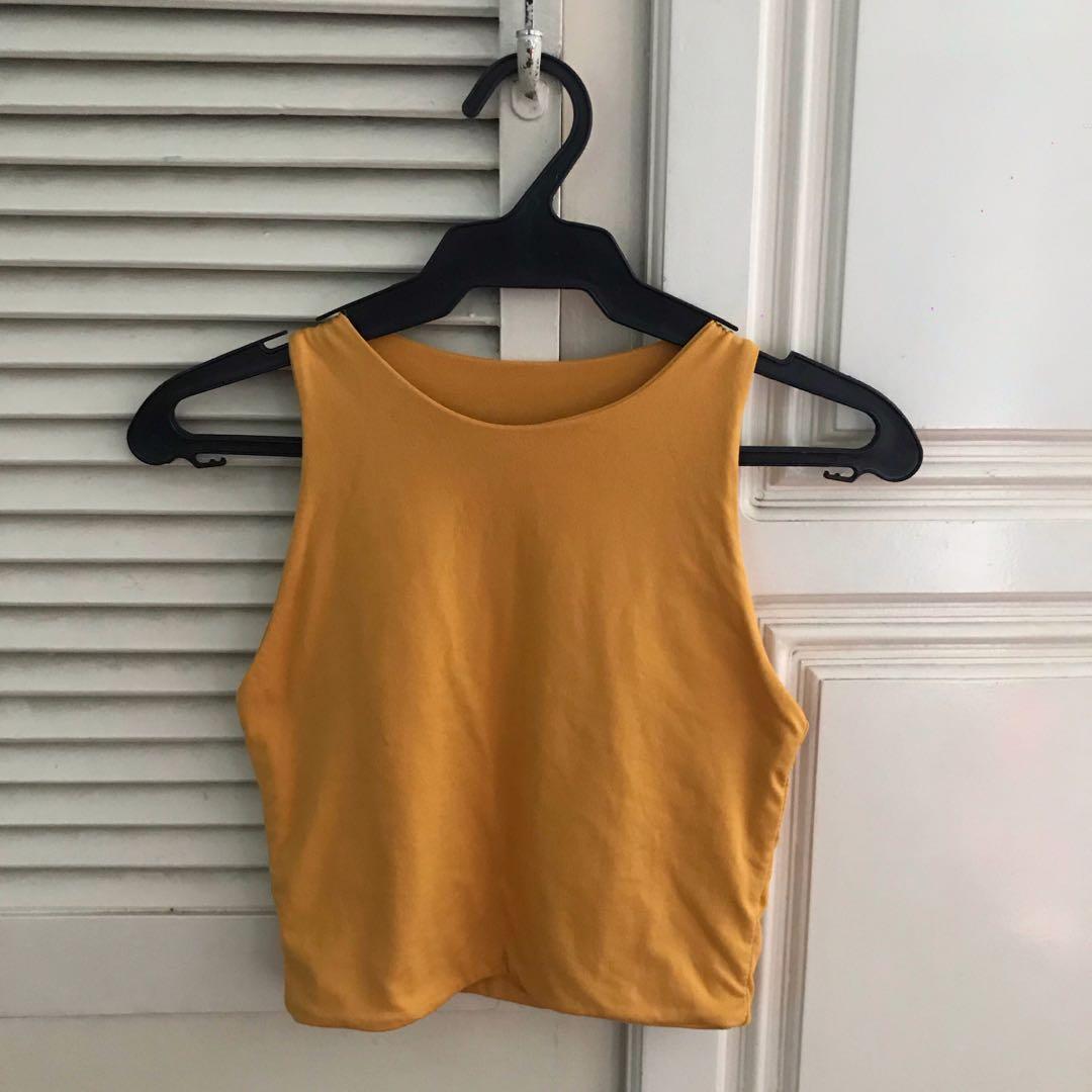 Mustard Yellow Tank Top Racer Back Top Women s Fashion Tops