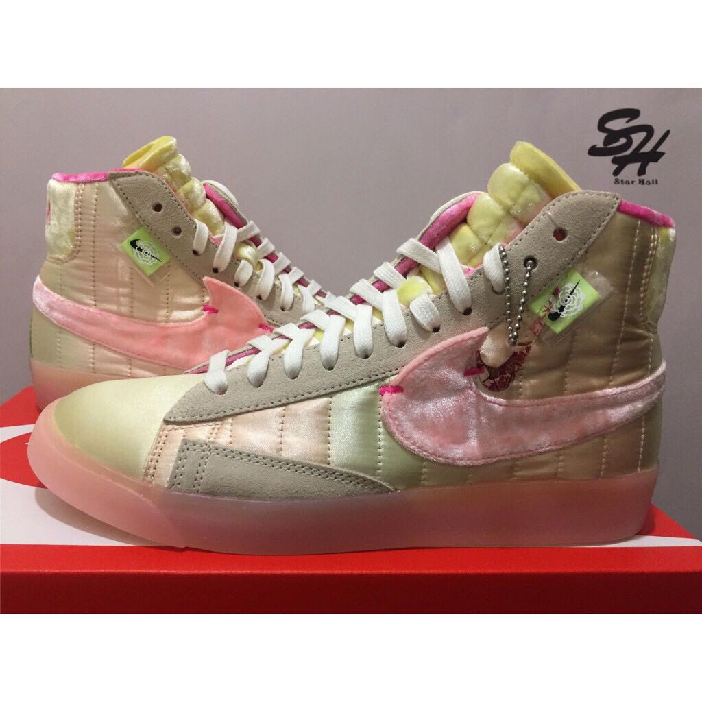 NIKE BLAZER MID REBEL CNY 絲絨糖果粉綠拉鍊DD8482-163, 他的時尚, 鞋