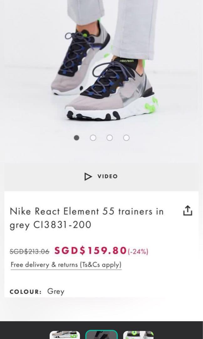Nike react element 55 trainers Men s Fashion Footwear Sneakers
