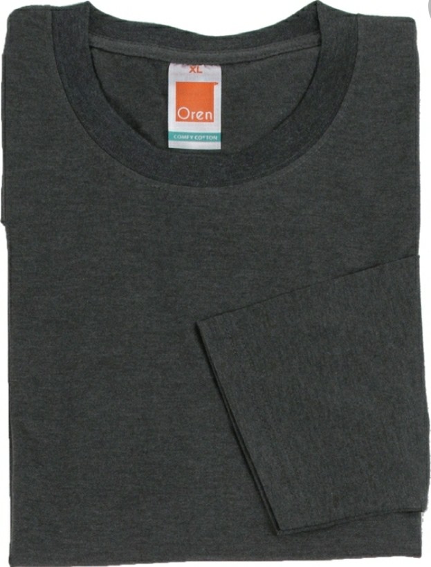OREN SPORT Unisex 100 Cotton Long Sleeve Plain T Shirt Dark