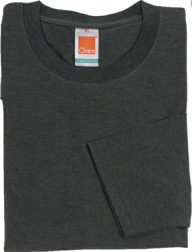 OREN SPORT Unisex 100 Cotton Long Sleeve Plain T Shirt Dark