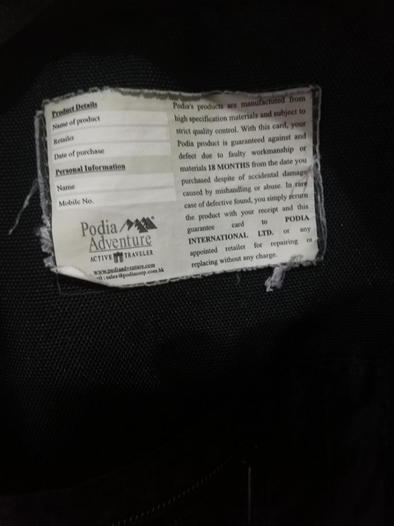 Podia Adventure backpack (Category: Backpacks) located in Quezon City. Submitted by JC_OLx (Listing ID 1065362453, Image 2). Description: Valenzuela City lalamove sagot nyo rider.