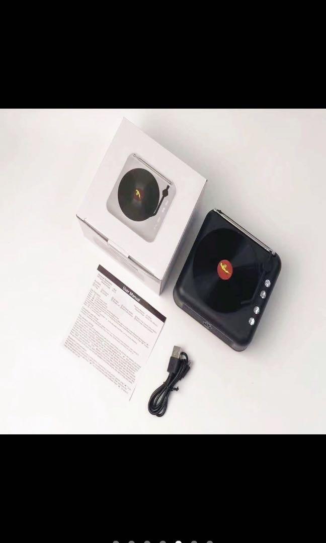 Retro Vinyl Record Player Bluetooth Speaker (Category: Portable Music Players) located in Taguig. Submitted by endlessbliss_ph (Listing ID 1065498585, Image 3). Description: Aesthetically pleasing and has good sound quality.The disc moves as the song plays.Available color: black Functions: Bluetooth connection, plug wire connection Support mode: wireless Bluetooth/TF card/AUX/USB Shell material: Plastic. FOR PRE-ORDER 5-12 days ETA, usually arriv