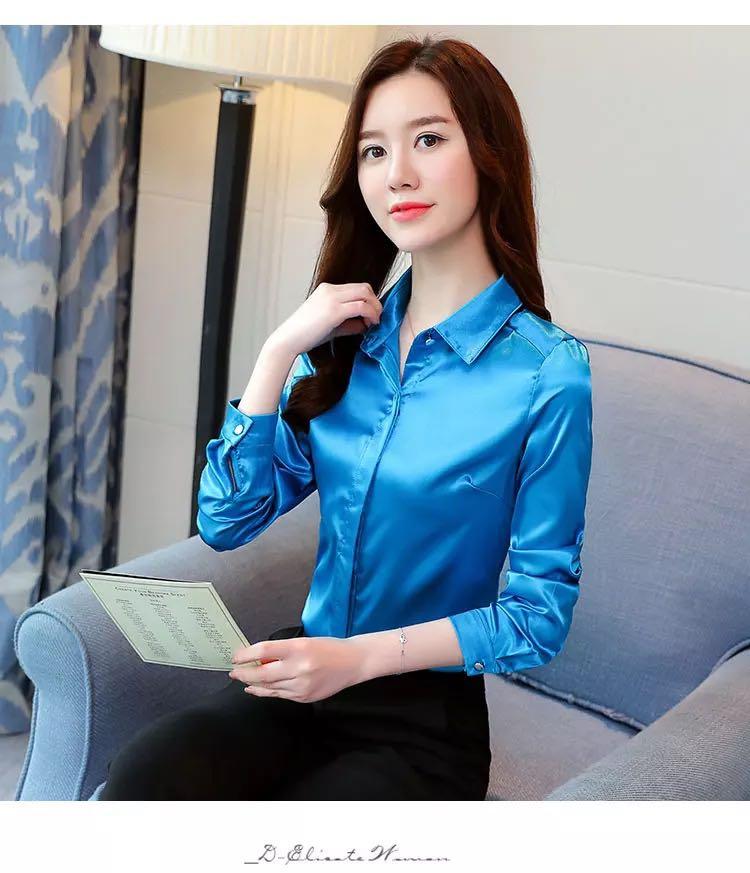 Satin silk blouses shirts Clearance