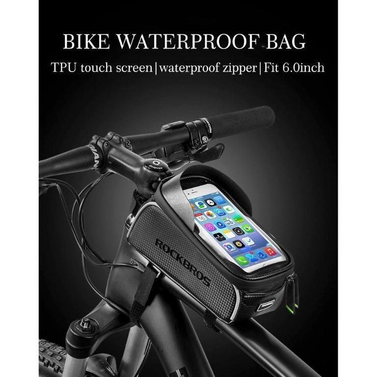 waterproof bike bag with phone holder