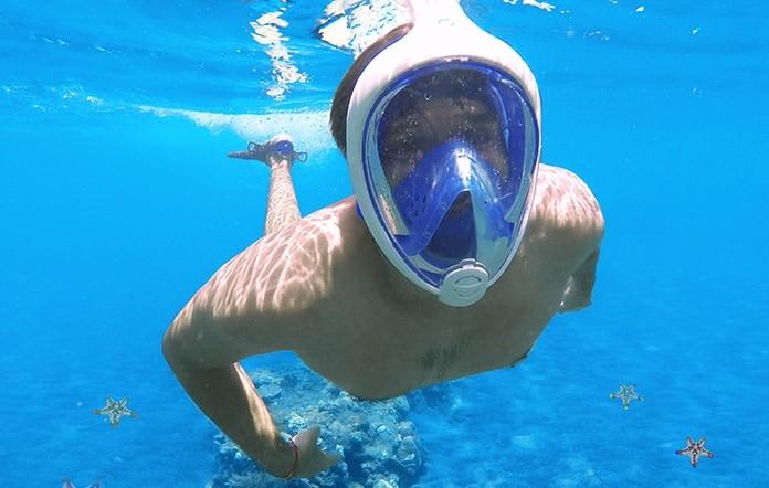 Snorkeling mask full face S/M size - topeng snorkeling full ...