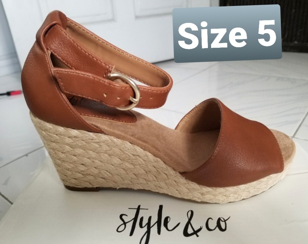 brown wedge sandals size 5