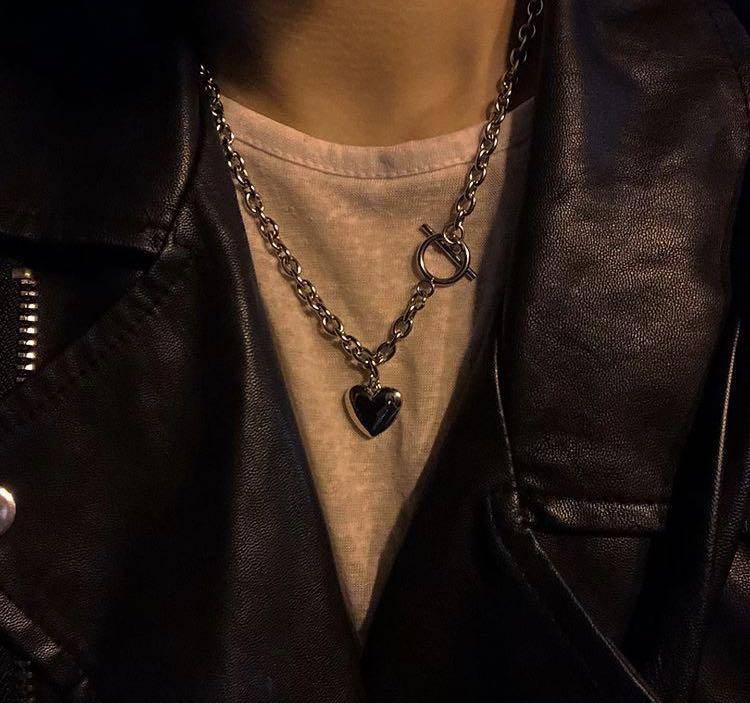 ulzzang e girl y2k heart necklace Women s Fashion Jewelry Organisers Necklaces on Carousell