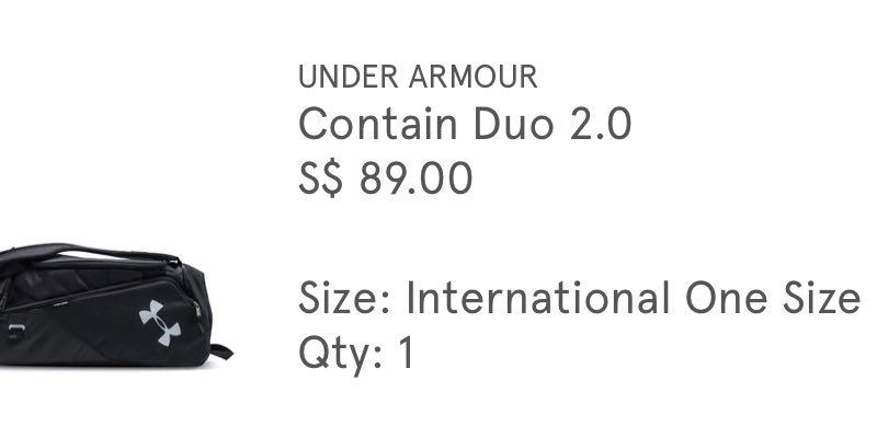 Under armour contain duo 2.0 backpack duffle on sale bag