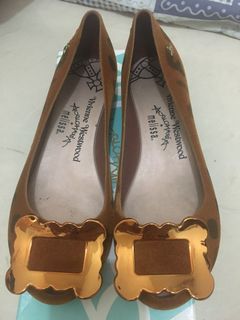 Vivienne westwood anglomania melissa 啡色豹紋open toe 果凍鞋jelly shoe shoes size US964231049457921110
