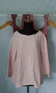 old navy wool knit dusty pink top atasan rajut