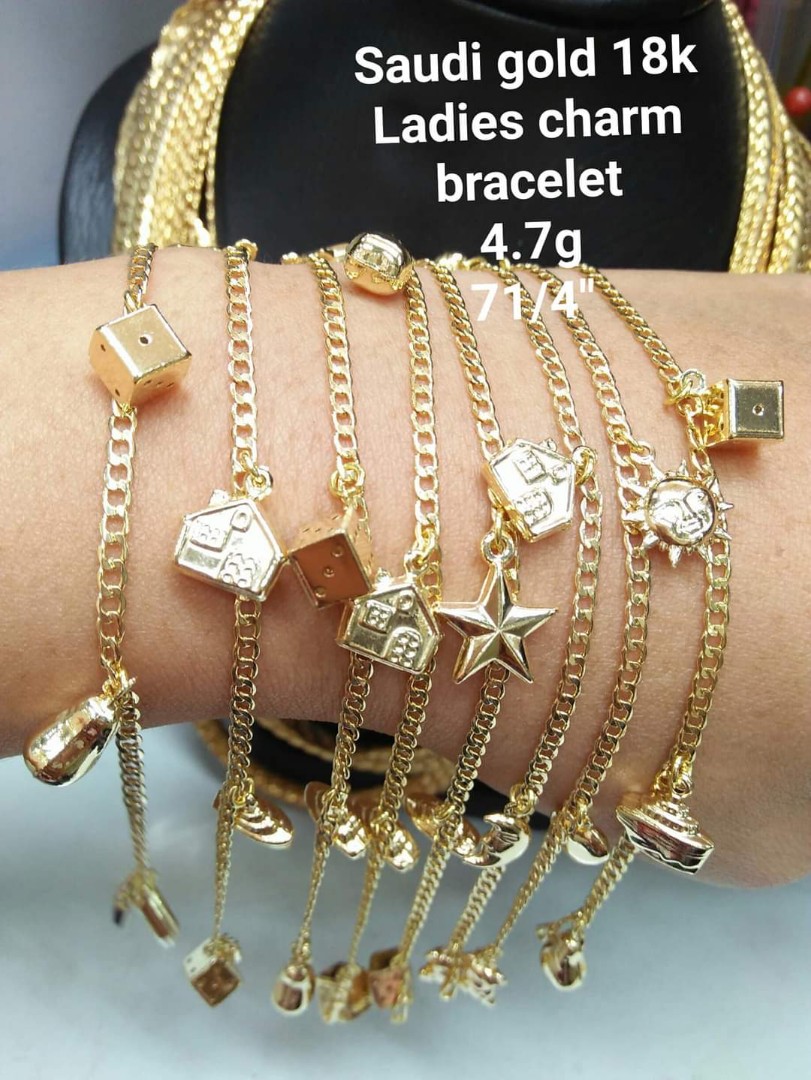 18K Saudi Gold Bracelet, Women's Fashion, Jewelry & Organizers ...